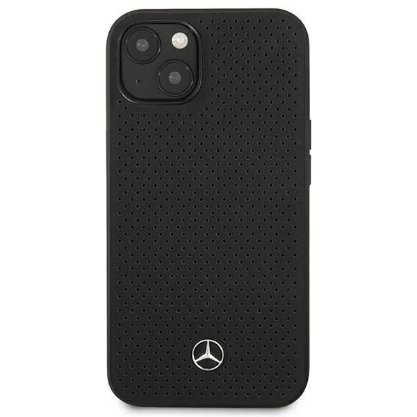 Ochranné pouzdro Mercedes MEHCP13MDELBK pro Apple iPhone 13 6,1" černé/černé pevné pouzdro kůže perforovaná