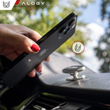 Alogy magnetický držák do auta do auta, univerzální na telefon, na kokpit, na palubní desku, černý