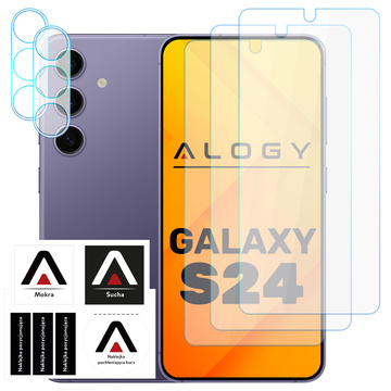 Загартоване скло для Samsung Galaxy S24 3x захисне покриття для екрану 2x Camera Lens Lens Pro 9H Alogy Glass Set