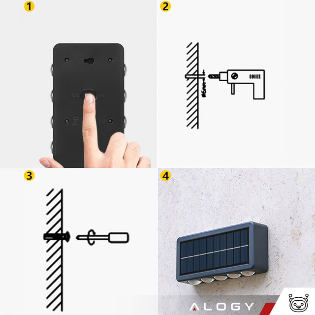 2x Solar wall lamp Alogy Solar Lamp outdoor IP65 2V facade with dusk sensor 10 LED