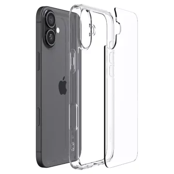 Чохол Spigen Ultra Hybrid Glass для Apple iPhone 16, захисна накладка, чохол для телефону Crystal Clear