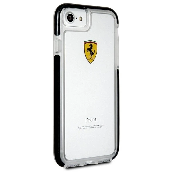 Etui na telefon Ferrari Hardcase iPhone 7/8 SE 2020 / SE 2022 Протиударний прозорий чорний
