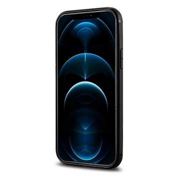 Pouzdro iCarer Leather Oil Wax potažené pravou kůží pro iPhone 12 Pro Max černé (ALI1206-BK)