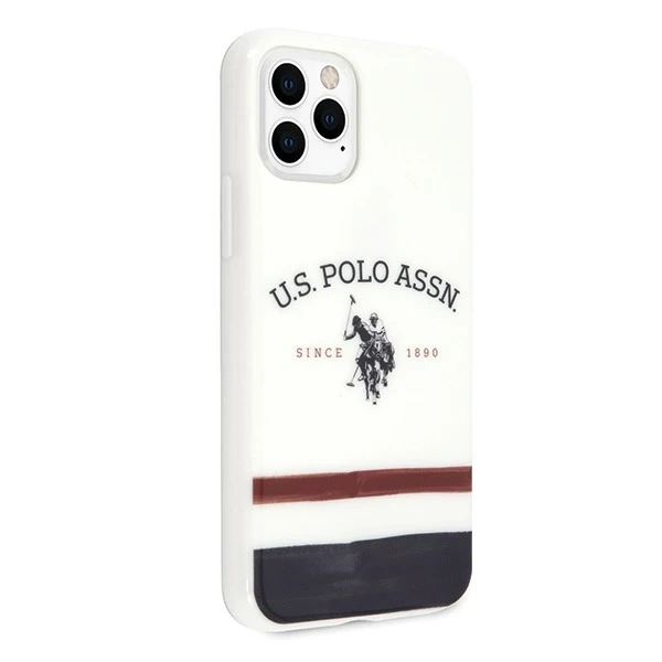Pouzdro na telefon US Polo USHCN65PCSTRB pro Apple iPhone 11 Pro Max bílá/bílá Tricolor Pattern Collection