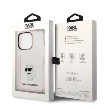 Etui Karl Lagerfeld KLHCP14LHNCHTCP na iPhone 14 Pro 6,1" pevné puzdro Ikonik Choupette