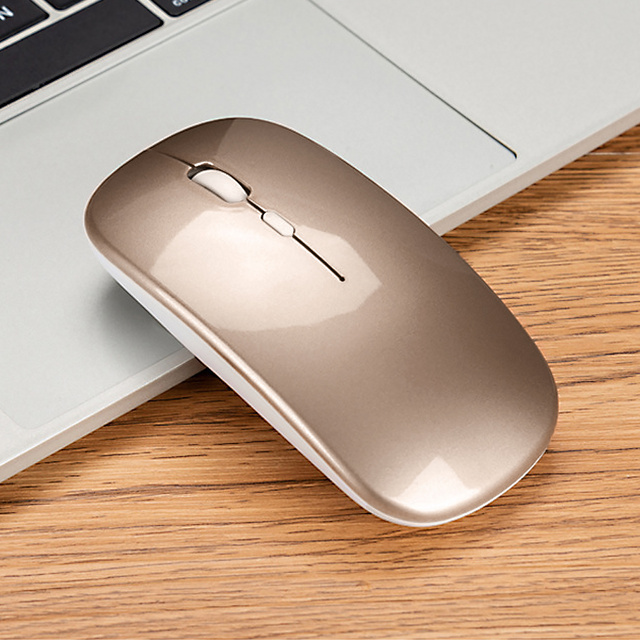 Wireless mouse optical computer mouse silent 2.4G 10m 4D slim Gold