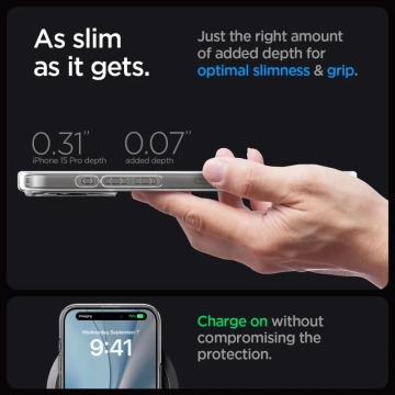 Spigen Ultra Hybrid Mag pro MagSafe pro iPhone 15 Pro Case Frost Black
