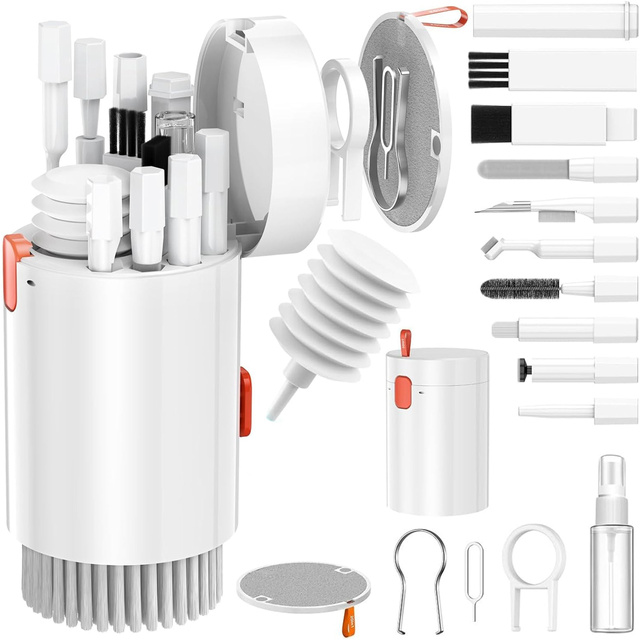 Čistiaca sada 20v1 na čistenie klávesnice telefónu, slúchadiel, multifunkčného čističa, kefky, Alogy Set, biela
