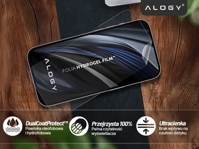 Hydrogel Film for Apple iPhone 16 Pro – Flexible Screen Protection, Self-Healing, Full Fit and High Transparency – Alogy Hydrogel Film™