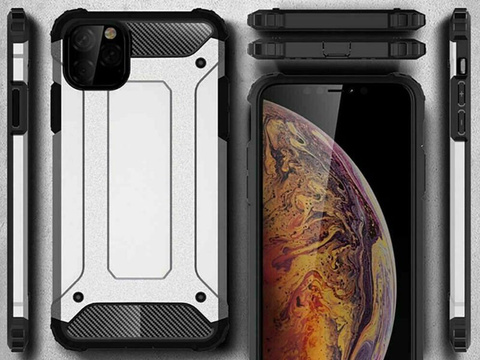 Etui Alogy Hard Armor pre Apple iPhone 11 Pro Max srebrne