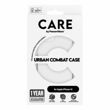 iPhone 15 CARE by PanzerGlass Urban Combat Case 6,1" Transparent