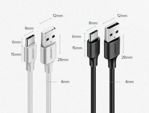 Uzelený kabel USB – USB typu C 480 Mb/s 3 A 1,5 m černý (US287 60117)