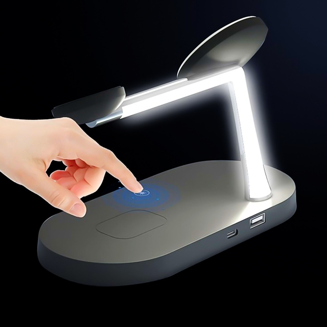 Qi Mag Safe 15W індуктивний зарядний пристрій для iPhone Apple Watch AirPods Wireless 5in1 Docking station Black