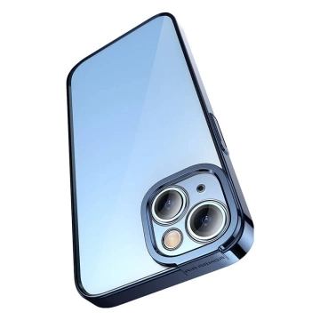 Baseus Glitter Schutzhülle Set Clear Case und Tempered Glass für iPhone 14 Plus (Blau)