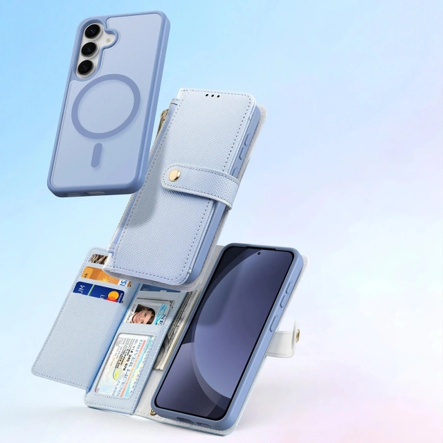 Kožené puzdro Samsung Galaxy S25 Dux Ducis Lava modré