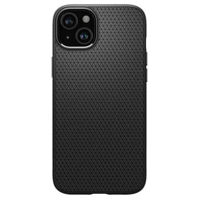Чохол для iPhone 15 Plus Spigen Liquid Air Case, корпус, захисна задня скло Matte Black Glass