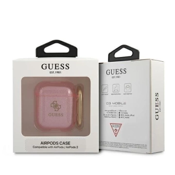 Guess GUA2UCG4GP kryt AirPods ružový/ružový Glitter Collection