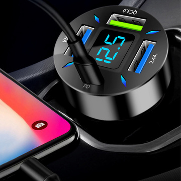 Автомобільний зарядний пристрій Alogy 66 Вт 3x USB 1x USB-C Type C Quick Charge QC 3.0 PD