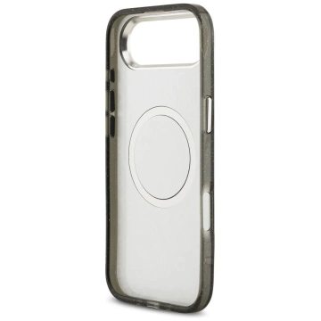 Etui Ochronne do iPhone Air Karl Lagerfeld IML Glitter K&C Heads MagSafe Czarny