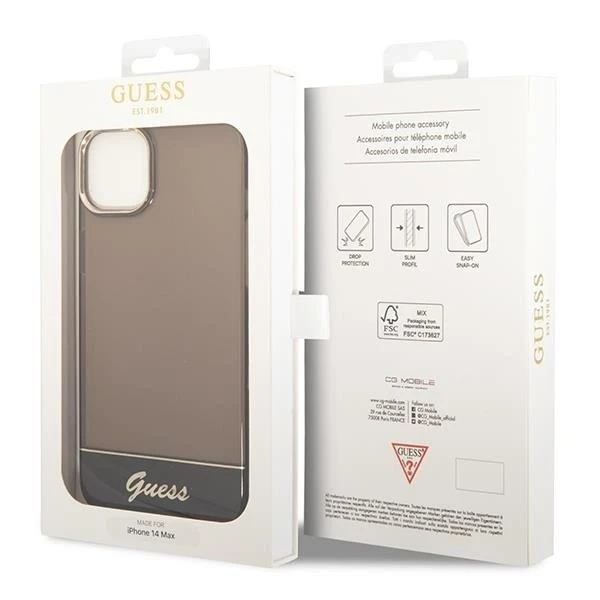 Etui Guess GUHCP14MHGCOK do Apple iPhone 14 Plus 6,7" čierne/čierne pevné puzdro Translucent