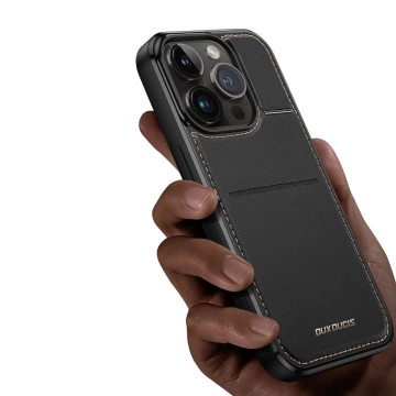 Peněženka Dux Ducis Rafi Mag s 3v1 stojánkem pro iPhone 13 Pro s MagSafe a RFID blokováním - černá