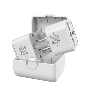 Reiseadapterstecker Universal 750W Steckdosensteckerset Adaptersteckerset CN US EU UK Weiß