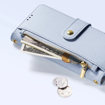 iPhone 15 Dux Ducis Lawa Leather Wallet Case MagSafe Blue