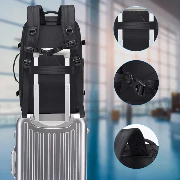 Bange Waterproof Backpack for Laptop 15.6" City Travel 45x30x16 cm for Work Airplane Men's Women's with USB Port Black