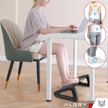 Kancelář podnožka podnožka nohy pro práci kancelářská masáž nohou nastavitelná výška nastavení Alogy černá