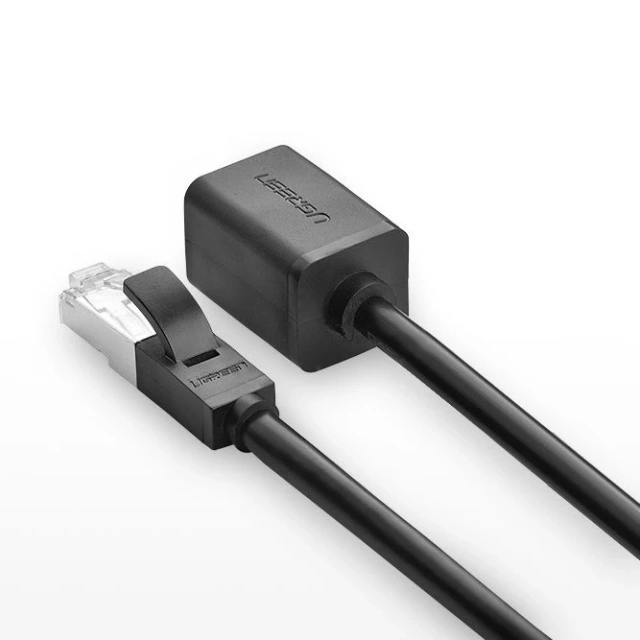 Подовжувач UGREEN Ethernet RJ45 Cat 6 FTP 1000 Мбіт/с 2 м чорний (NW112 11281)