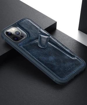 Kožené puzdro Nillkin Aoge Flexibilné pancierové puzdro z pravej kože s vreckom iPhone 12 mini čierny