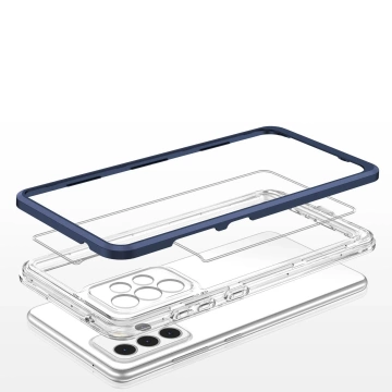Clear 3in1 case for Samsung Galaxy A13 5G gel cover with frame blue