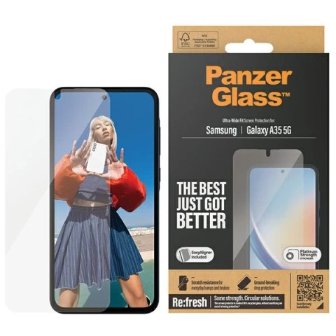 Szkło hartowane do Samsung Galaxy A35 5G PanzerGlass Refresh Ultra-Wide Fit EasyAligner