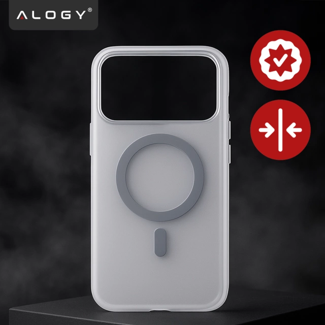 Etui do Apple iPhone 17 Pro – matowa obudowa do MagSafe z ochroną obiektywu, smukłe i odporne na zarysowania, idealne dopasowanie – Alogy Skinny MatteCase™ Białe + 2x Szkło Hartowane