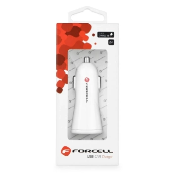 Autonabíjačka Forcell Quick Charge 3.0 2.4A biela