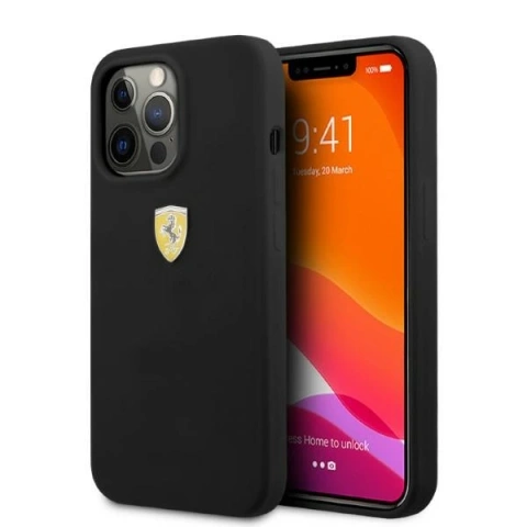 Etui na telefon Ferrari iPhone Phone 13 Pro / 13 6,1" czarny/black hardcase Silicone MagSafe