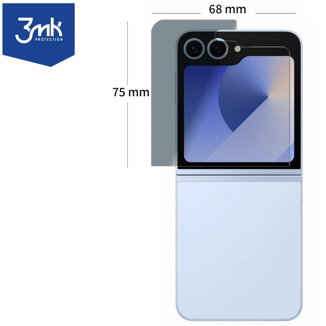 Hybrid glass combination of glass and foil 3mk FlexibleGlass for Samsung Galaxy Z Flip 6 phone protection