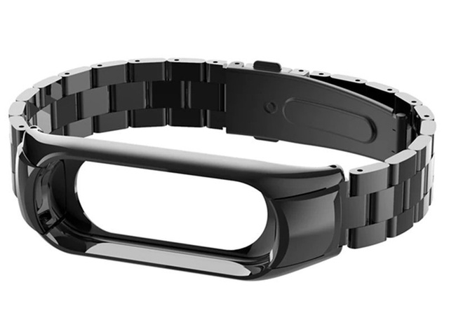 Náramok Alogy Stainless Steel pre Xiaomi Mi Band 5 Black 5x fólia Alogy