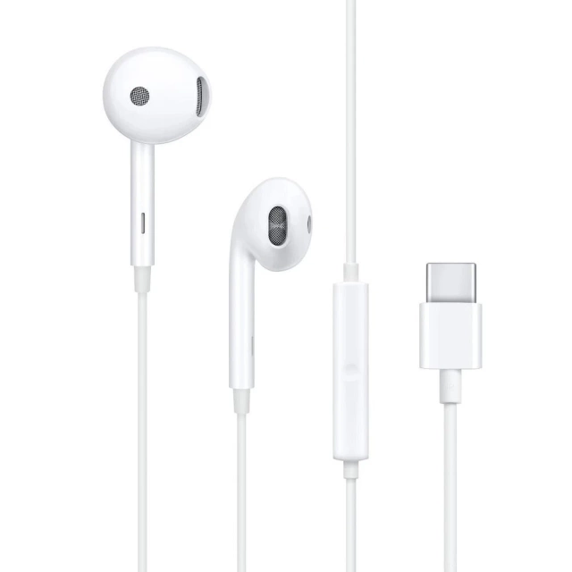 Slúchadlá OPPO MH135-3 USB-C s mikrofónom a diaľkovým ovládaním do uší, biele