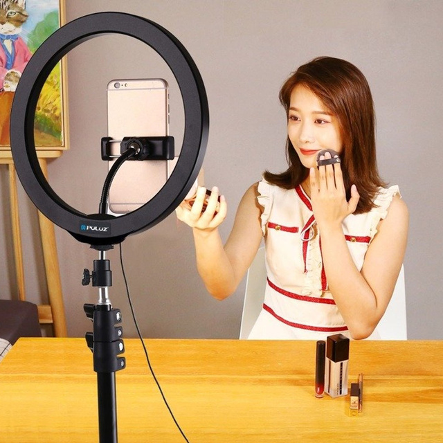 Puluz statív 1,1 m s RGBW LED osvetlením 26 cm vlog / stream / smartphone PKT3044