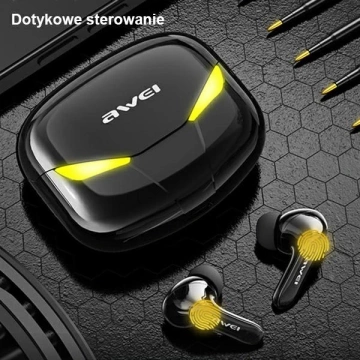 AWEI Bluetooth 5.0 T35 TWS gaming headset docking station Black