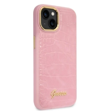 Phone case Guess GUHCP14MHGCRHP for Apple iPhone 14 Plus 6.7" pink/pink hardcase Croco Collection