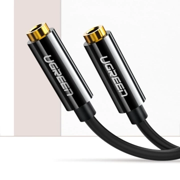 Cable UGREEN cable headphone splitter 3.5 mm mini jack AUX 25cm black (20816)