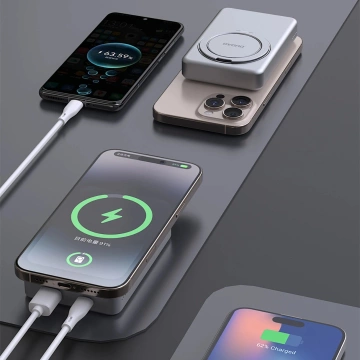 Powerbank Dudao K28 10000mAh 22.5W MagSafe Podstawka Szary