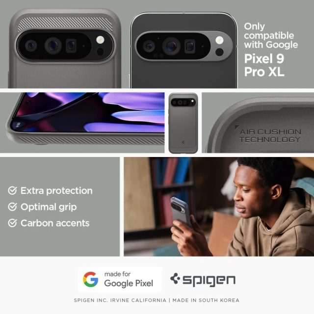 Etui Spigen Rugged Armor für Google Pixel 9 Pro XL Marble Grey