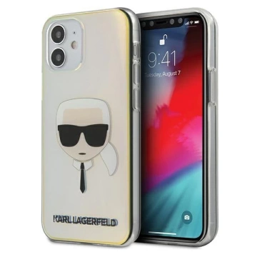 Karl Lagerfeld KLHCP12SPCKHML iPhone 12 mini 5,4" viacfarebné pevné puzdro Iridescent Karl`s Head