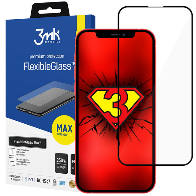Sklo 3mk Flexible Glass Max 7H pre Apple iPhone 13 / 13 Pro / 14 Black
