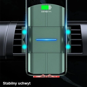 USAMS US-CD133 10W Автоматичний індукційний автомобільний тримач для телефону для вентиляційного отвору. Starod CD133ZJ02 зелений/зелений