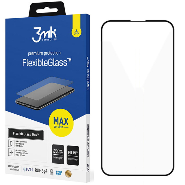 Szkło 3mk Flexible Glass Max 7H do Apple iPhone 13 / 13 Pro / 14 Black