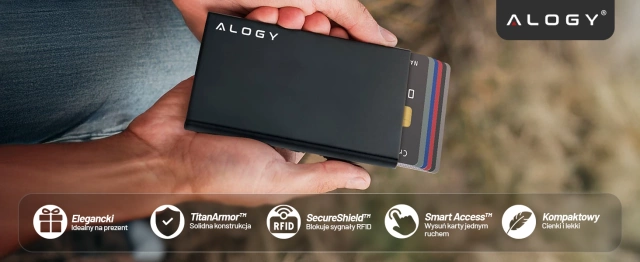 Alogy Anti-Diebstahl-Geldbörse RFID-Smartcard-Halter Schwarz